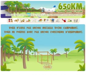 jeu virtuel 650 km, perdu dans l'océan